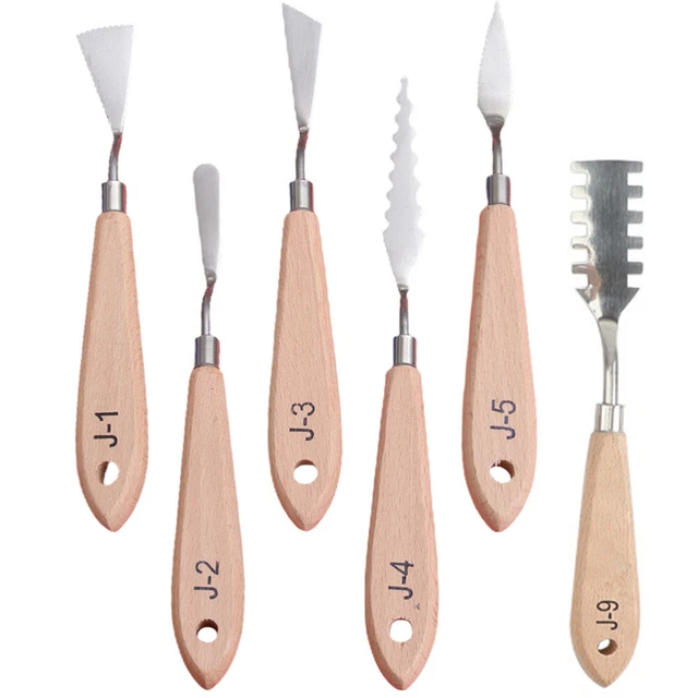 6 Pcs Geformter Ölgemäldeschaber Ölmalspachtel Acrylmalspachtel Werkzeug