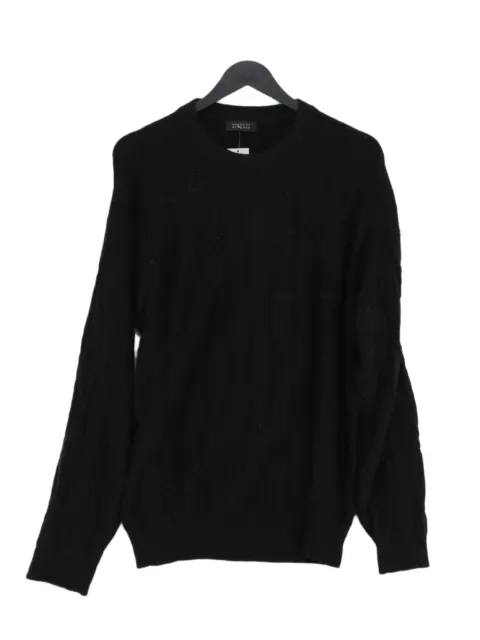 Barneys New York Women's Jumper L Black Cashmere with Viscose, Wool Pullover