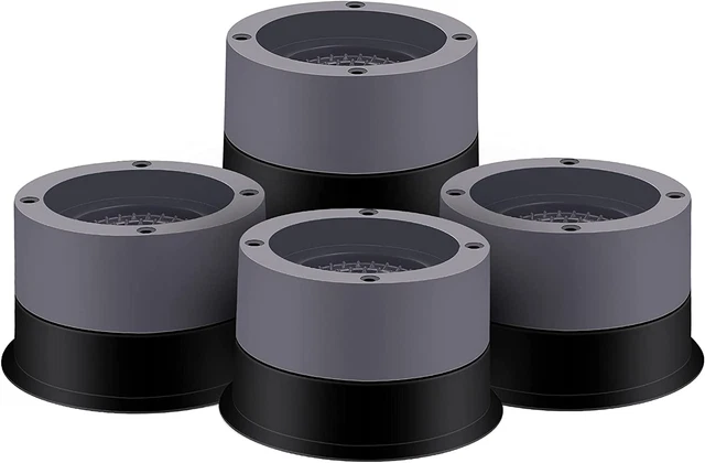 4 Piedini Antivibrazione Universali Per Lavatrice, In Gomma E PP, Diametro Interno 4.8 Cm, Regolabili In Altezza, Antiscivolo E Antirumore - 3