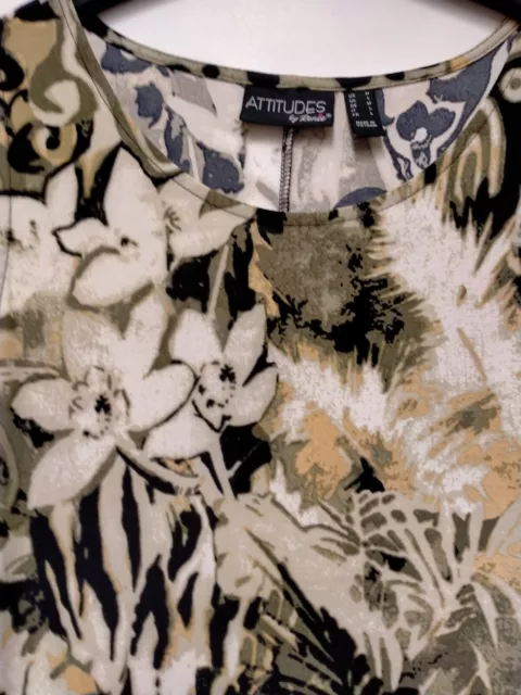 Attitudes di Renee Qvc Palma Tropicale Stampa Elasticizzato Vestito lungo Estivo
