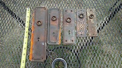 Vintage Door Knob Lock Plates Lot