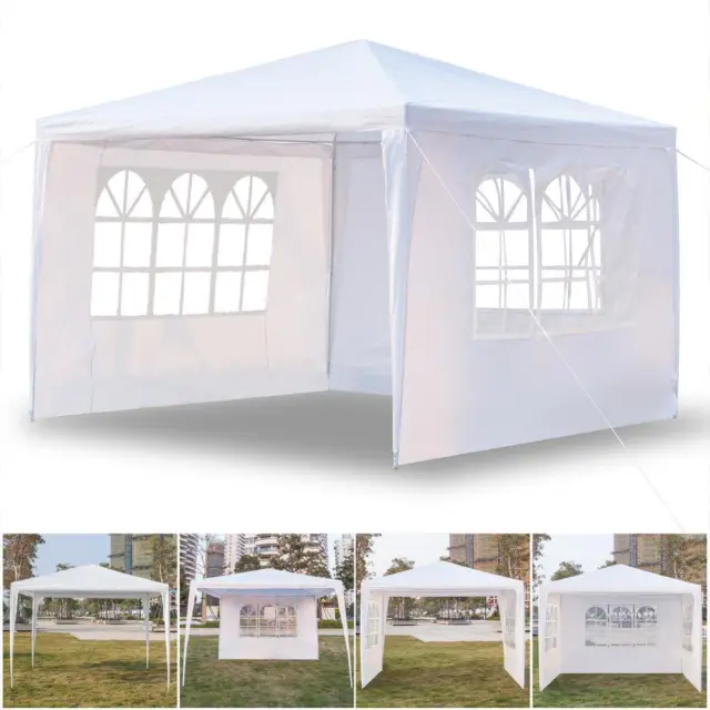 3Mx3M Gazebo Party Tent Marquee Outdoor Garden Wedding Canopy Camping w/3 Sides