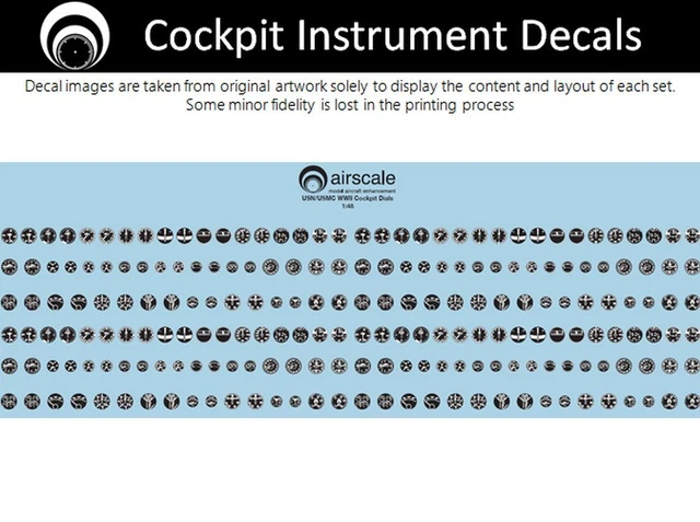 AIRSCALE US NAVY Cockpit Instrument Dial decals - 1/48 scale AS48 USN £ ...