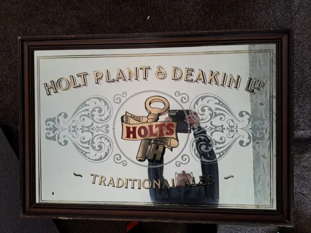 Vintage Holt Plant & Deakin Pub Mirror Large