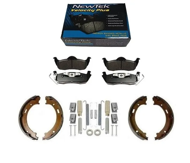 Rear Brake Pads Semi-Metallic + Hand Brake Shoes For Jeep Grand Cherokee 05-10