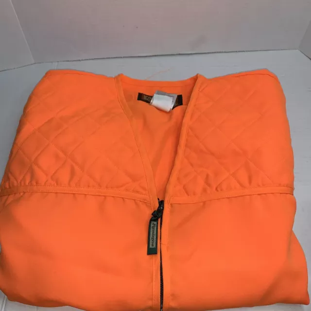 Remington Hunting Vest Mens med Bright Orange Polyester Full Zip Safety Pockets