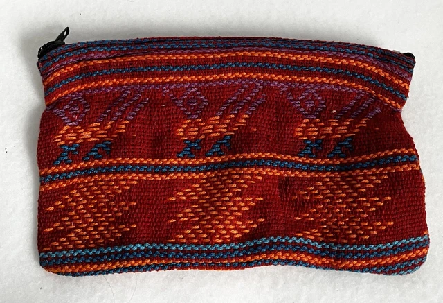 vintage colorful zippered Honduran made coin purse