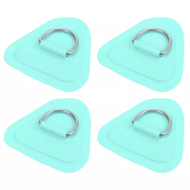 4 Piezas D Anillo Parche PVC Inoxidable Acero Triángulo Forma Verde para Kayak