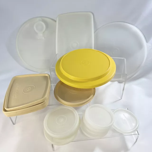 Lot Of 5 Tupperware Replacement Lids 227-41 44 49 51 Green Yellow Blue Org  Purpl