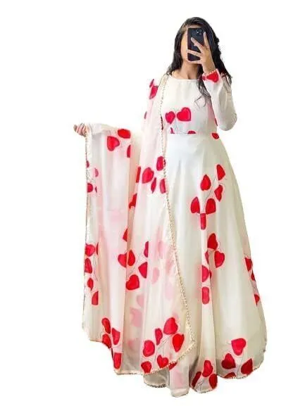 Vestido largo con estampado digital de Georgette Colección de vestidos...