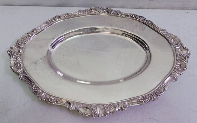 Vintage Baroque by Wallace Silver Plate Oval Gravy Underplate Tray #238