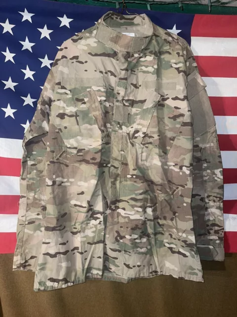 US Military Issue Multicam OCP Camo Army Combat Coat Jacket Medium XX Long USGI