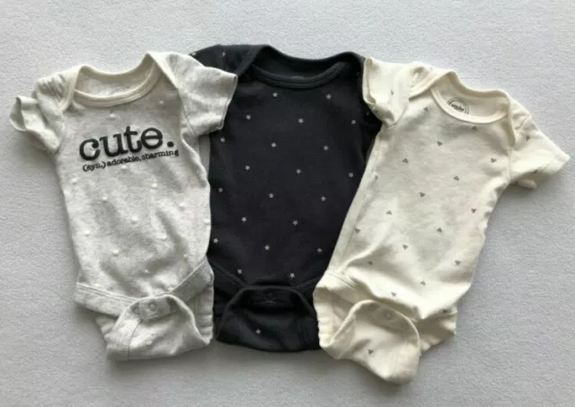 Wonder Nation Baby Boy One-piece Outfit Bodysuit Set of 3 Newborn