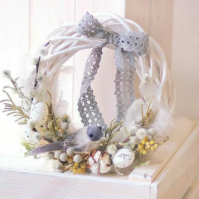 White Wreath Rattan Ring Christmas DIY Wedding Decoration 10/20/30cm Garland