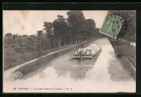 CPA Nevers, Le Canal latèral à la Loire 1919