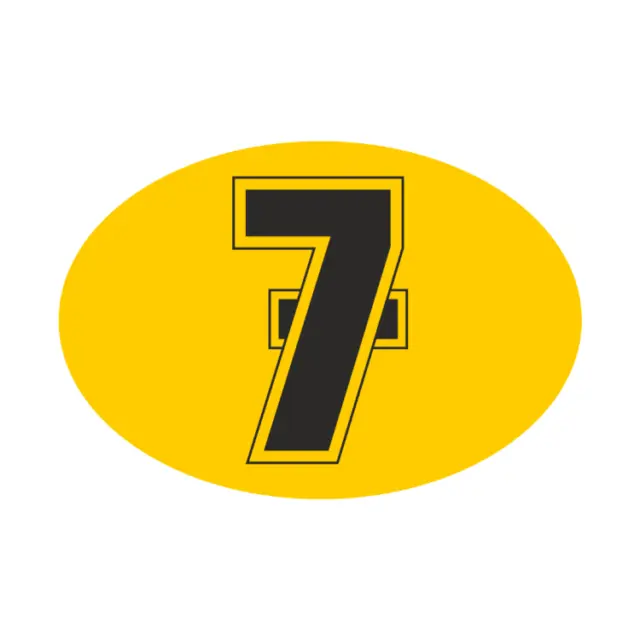 Ein Glanzlaminat Aufkleber der Nummer 7 für Fahrer Barry Sheene - Large