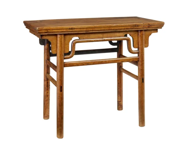19Th Century Chinese Carved Elm Occasional Table