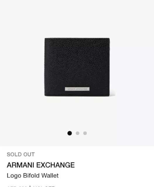 Giorgio Armani Men's Bi-fold Black Leather Wallet  Retail $159 Minimal 3