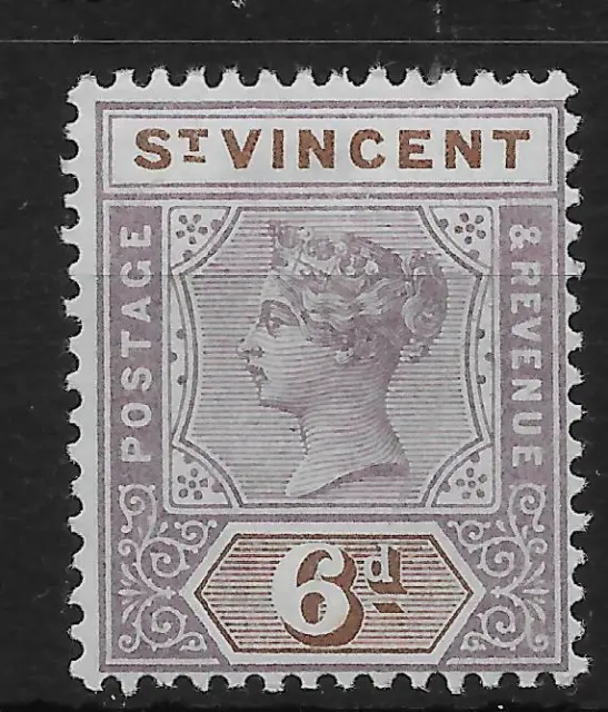 ST.VINCENT SG73 1899 6d DULL PURPLE & BROWN MTD MINT
