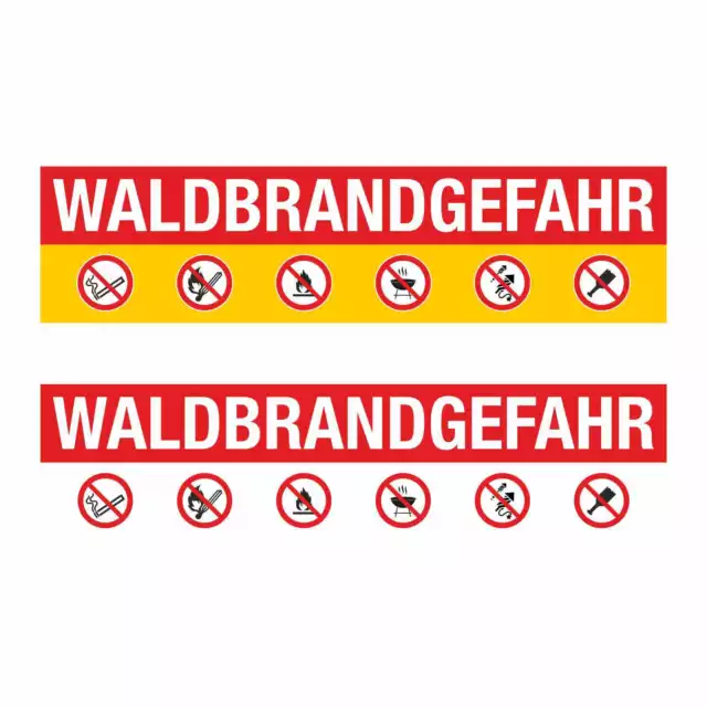 PVC Banner Waldbrandgefahr Rauchverbot Feuer Grillen Feuerwerk Glas verboten Pla