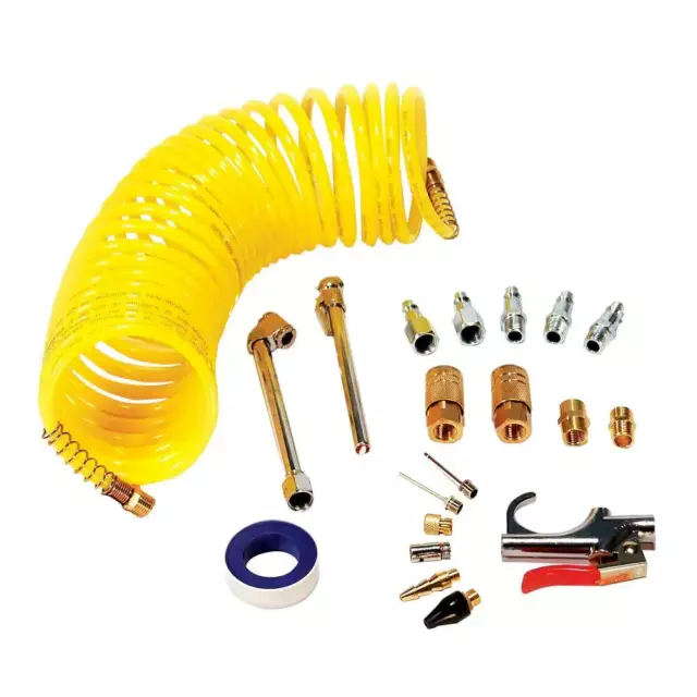 Air Accessory Kit with 25 Ft. Recoil Air Hose (20-Piece)