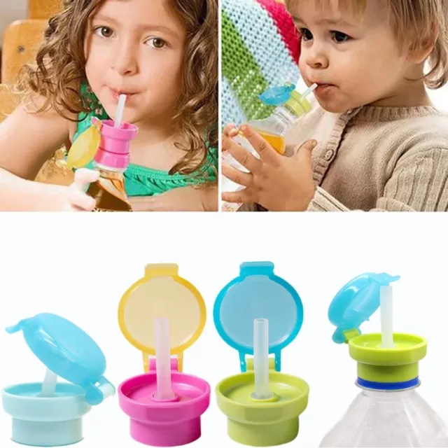 Safe Beverage Water Bottle Cap with Straw Sippy Cap  Juice Soda Water Bottle