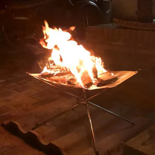 Bonefire Rack T# BONFIRE CAMPFIRE Pit Wood Stove Fire Rack Foldable Mesh Fire Pit for ...