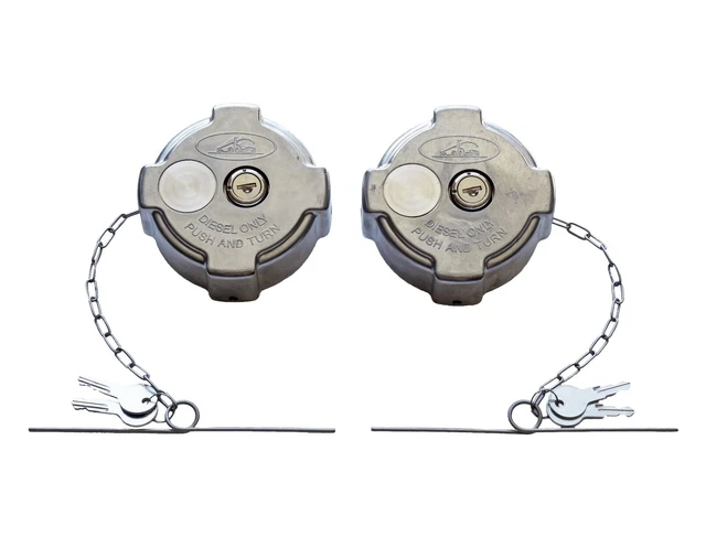 RSTP Keyed Alike Pair 1/4 Turn Locking Diesel Fuel Caps for Select Freightliners