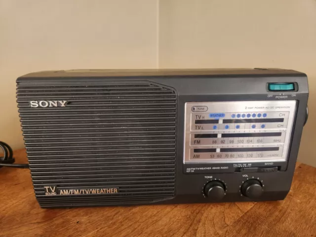 Sony ICF-34 Portable AM/FM/TV/Weather Band Radio  Very Good Working Condition