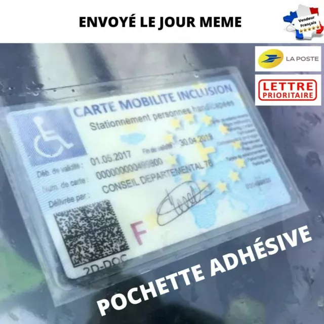 PORTE CARTE MOBILITÉ Inclusion Adhésif Support Etui Stationnement Handicapé  Fr EUR 9,90 - PicClick FR