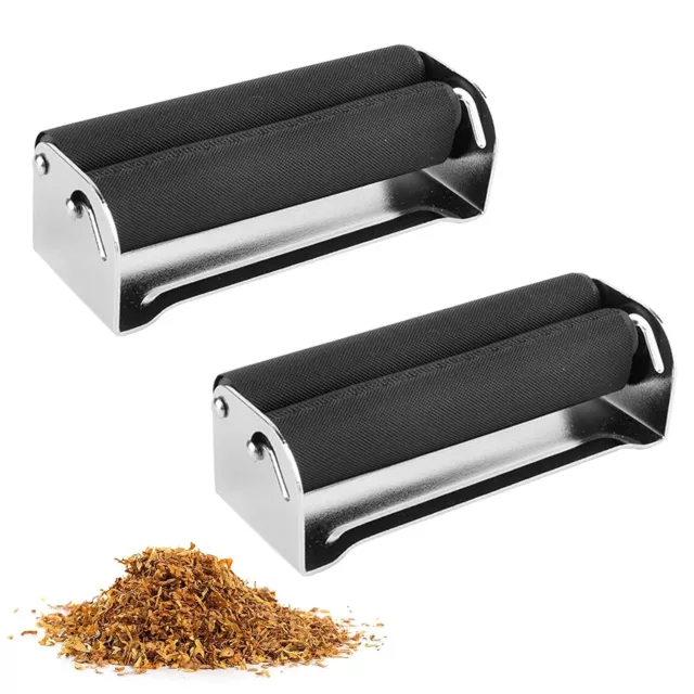 new 2xMetal Manual Cigarette Rolling Machine Tobacco Injector Maker Roller