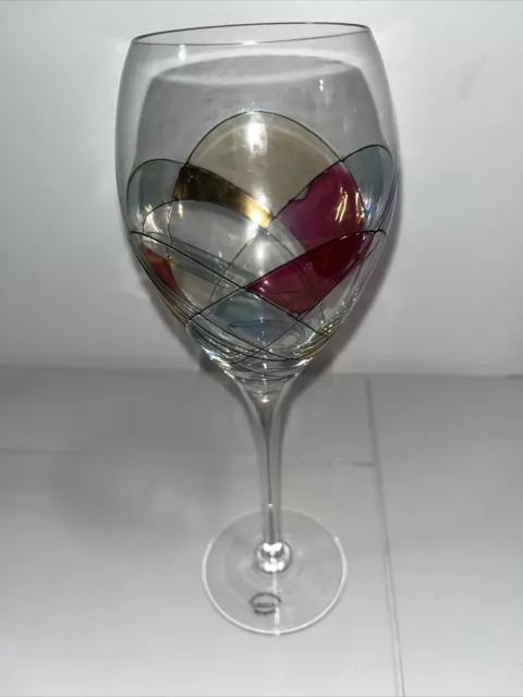 Mosaic Wine Goblet  Handmade In Romania Euroglass Mouth Blown, Vintage