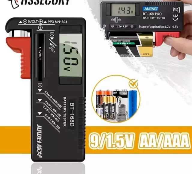 Battery Capacity Tester Volt Checker  9V 1.5V AA/AAA Cell