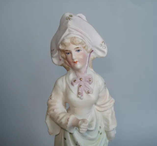 Vintage German Bisque Porcelain Figurine Girl, Deutsche Bisque Porzellan Figur 2