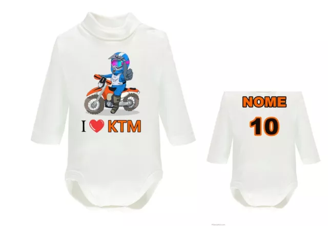 Tutina invernale neonato ktm motocross moto baby clip art stampa personalizzata