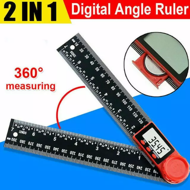 Digital Angle Ruler, Stainless Steel Angle Ruler For Carpenter And Bevel,  360 Measuring Range, Steel Ruler For Woodworking For Diy, Crafts And  Hobbyis