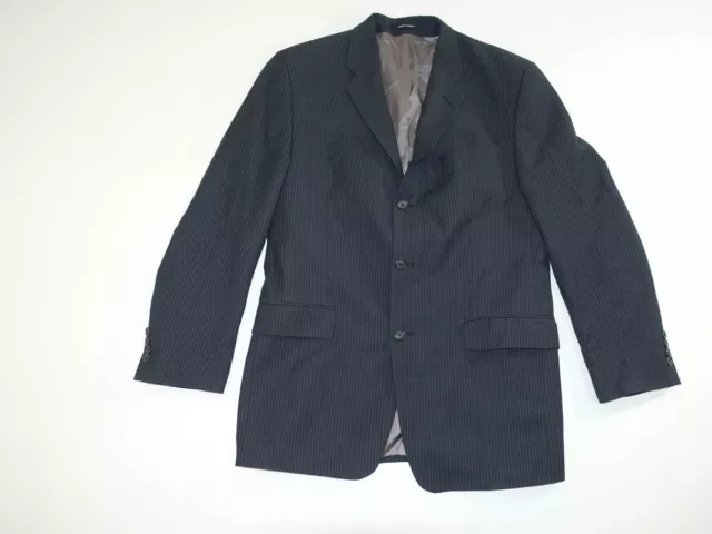 Calvin Klein Men's Suit Jacket Size 40 Regular Charcoal Gray Striped 3 Button R