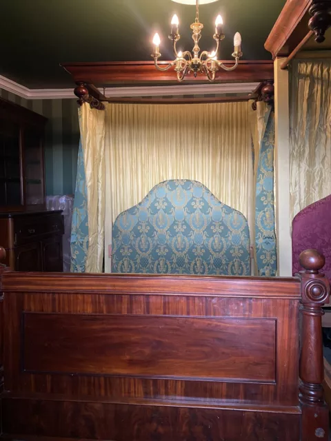 Antique Victorian Half Tester Bed 5ft Wide X 6ft Long
