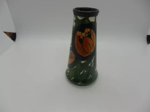 Vintage Hand Painted Germany Vase Marked 4 3/4" Orange Tulips