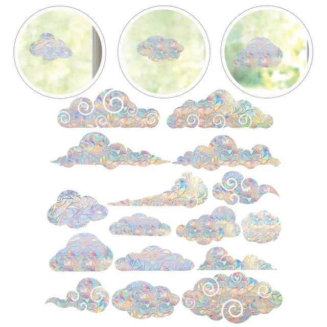 16Pcs Anti-Collision Window Cling Cloud Shape Decorative Static Window Sticker 3