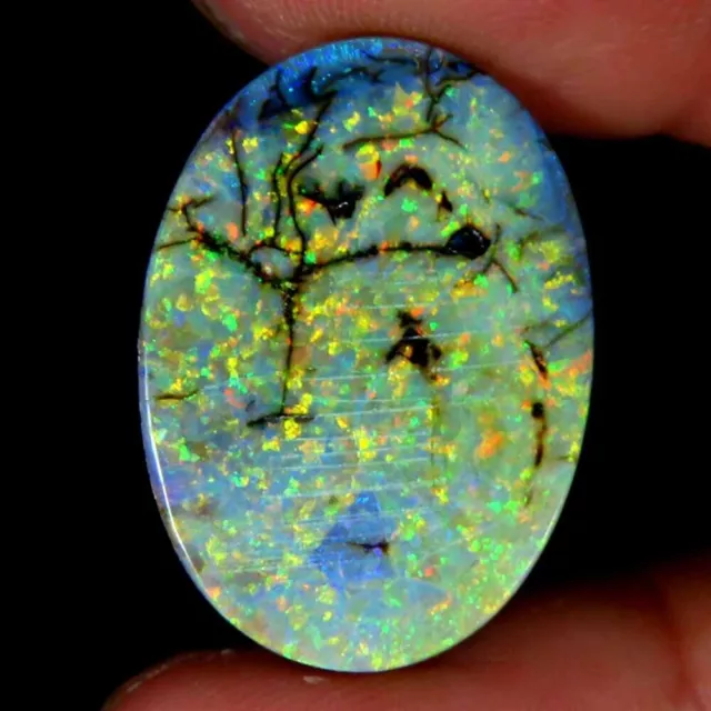 8.00Cts.100%Natural Designer Monarch Sterling Opal Oval Cab 17x23x3mm Gesmtone