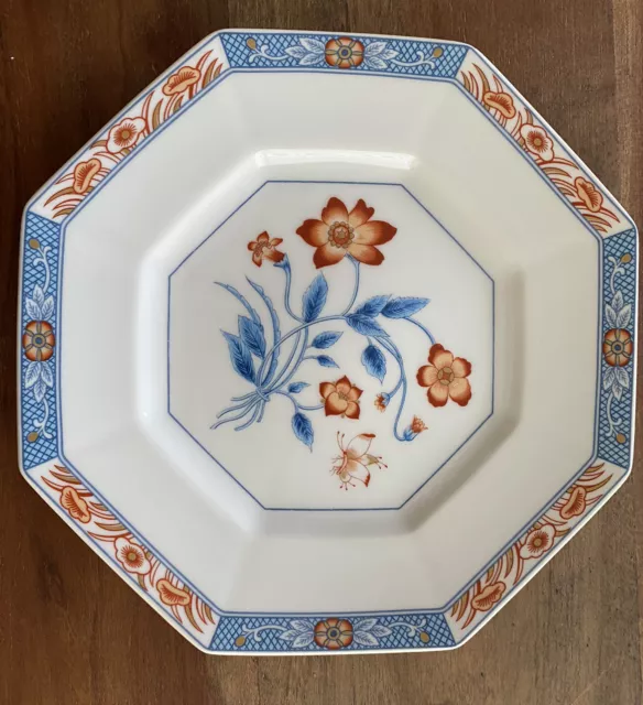 FITZ & FLOYD china JARDIN de CHINE Salad/Bread Plate  Orange Blue Gold  7.75"