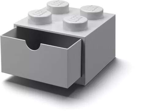 LEGO Desk Drawer Stackable Storage with 4 Knobs, in Grey [New Toy] Gray, Brick