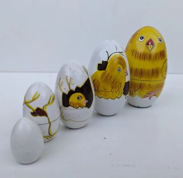 Muñeca rusa huevo de Pascua bebé pollito novedad de madera