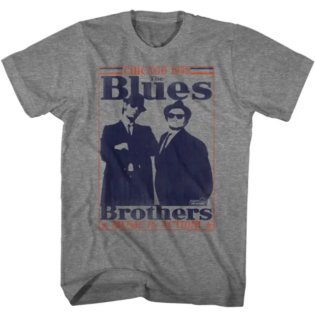 The Blues Brothers Film Musica IN Azione Chicago 1980 Scatola Foto Uomo T Shirt