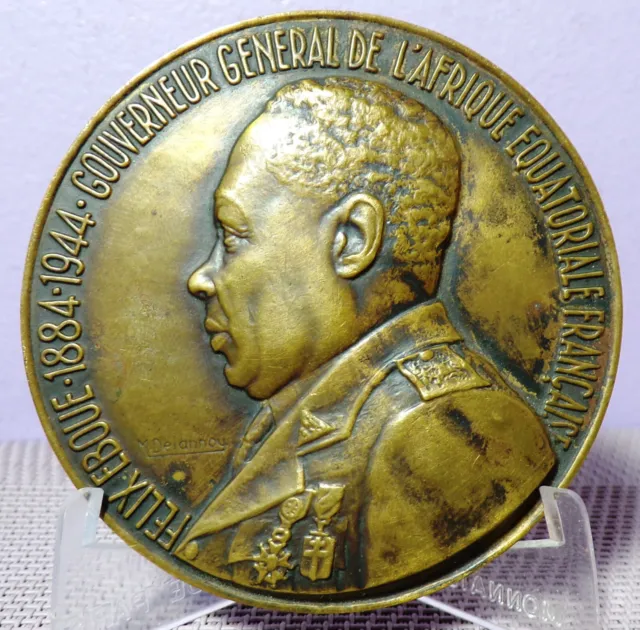 Médaille Félix EBOUE Gouverneur Afrique Equatoriale F.  colonie Tchad Delannoy