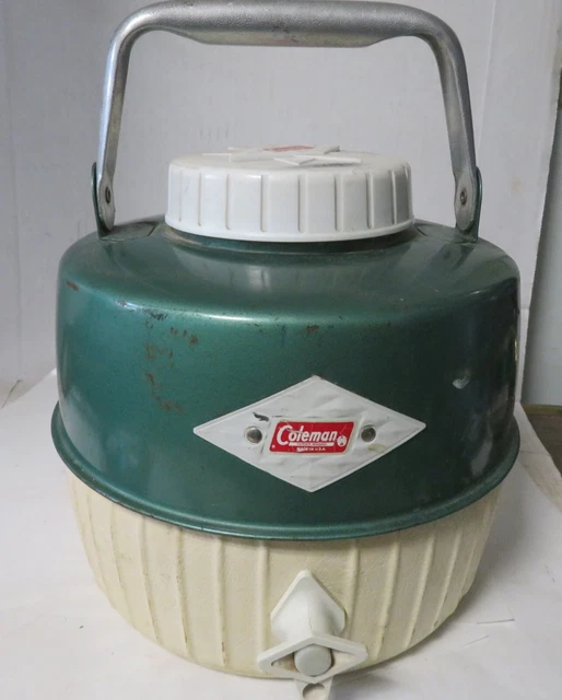 VINTAGE 60'S COLEMAN Snow Lite Jug 1 Gallon Green Diamond Logo Water