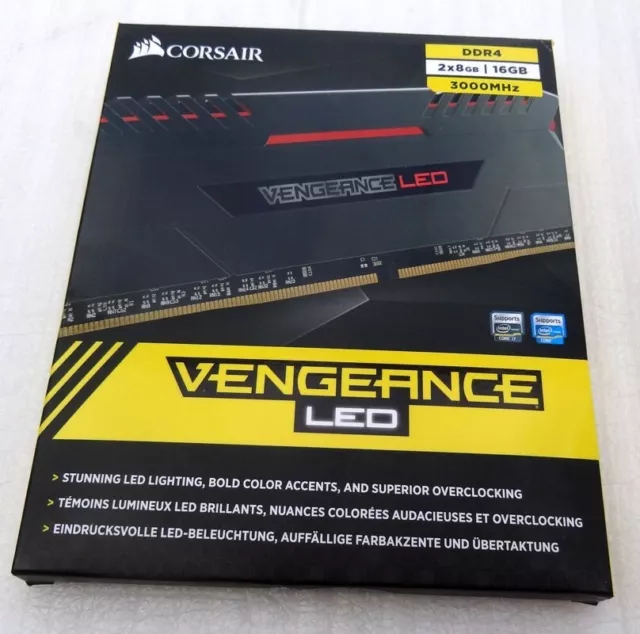 RAM DDR4 Corsair Vengeance Led 16GB (2 X 8GB) 3000mhz Rosse