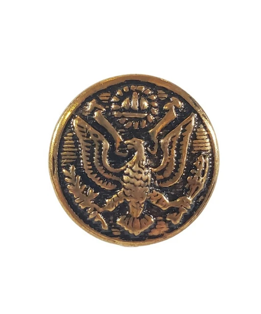US GREAT SEAL Military Coat Cuff Button Gold Tone Solid Shank Militaria