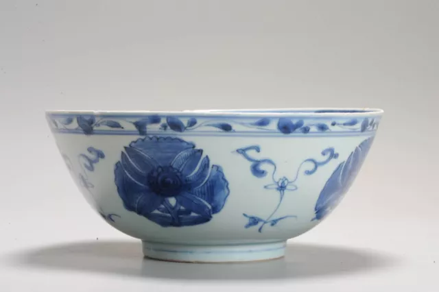 Antique Chinese Porcelain Ming Wanli Period Bowl Flowers Landscape